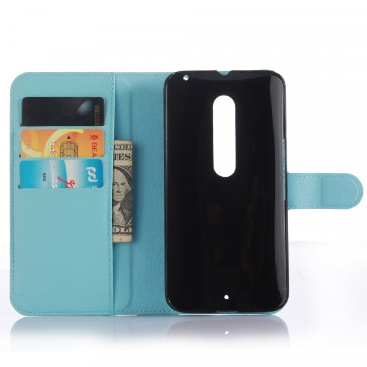 Чехол с визитницей для Motorola Moto X Style (голубой)