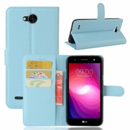 Чехол с визитницей для LG X Power 2 M320  (голубой)