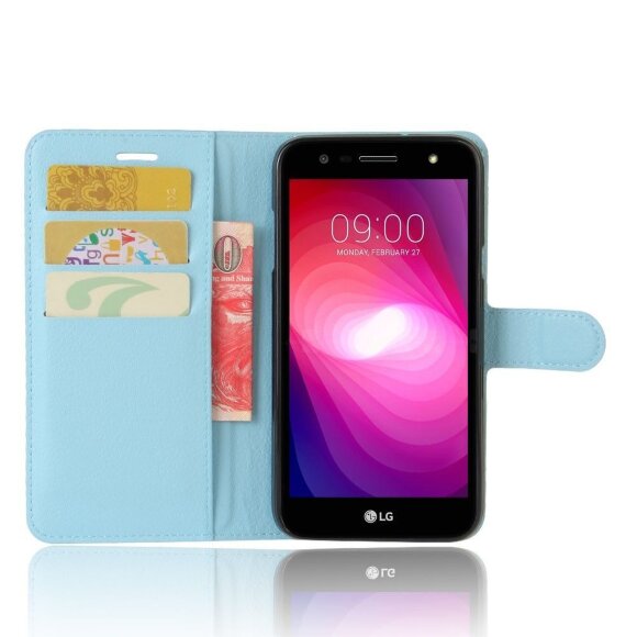 Чехол с визитницей для LG X Power 2 M320  (голубой)