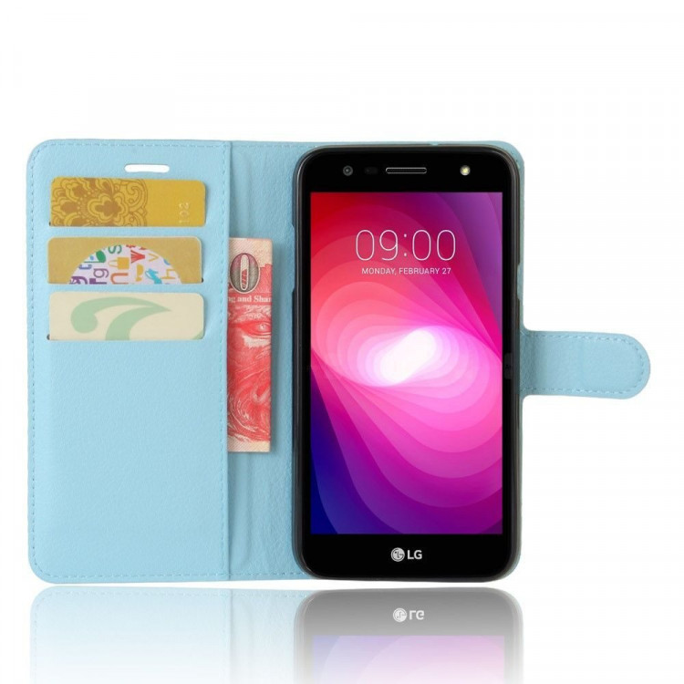 Чехол с визитницей для LG X Power 2 M320  (голубой)