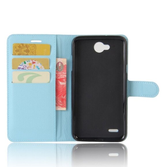 Чехол с визитницей для LG X Power 2 M320  (голубой)