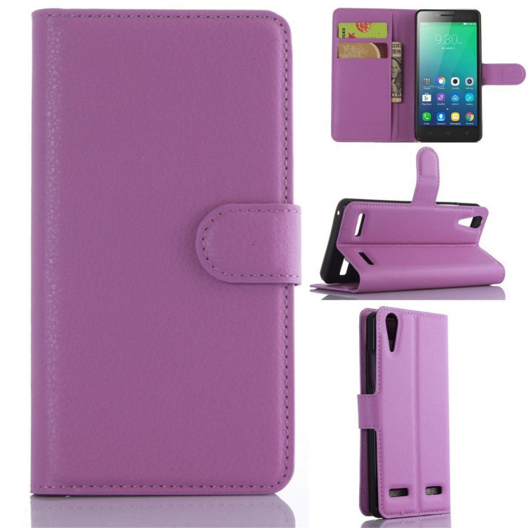 Чехол с визитницей для Lenovo A6010 / A6010 Plus (фиолетовый)