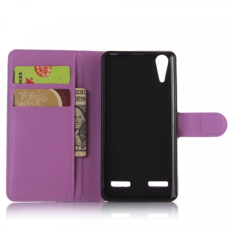 Чехол с визитницей для Lenovo A6010 / A6010 Plus (фиолетовый)