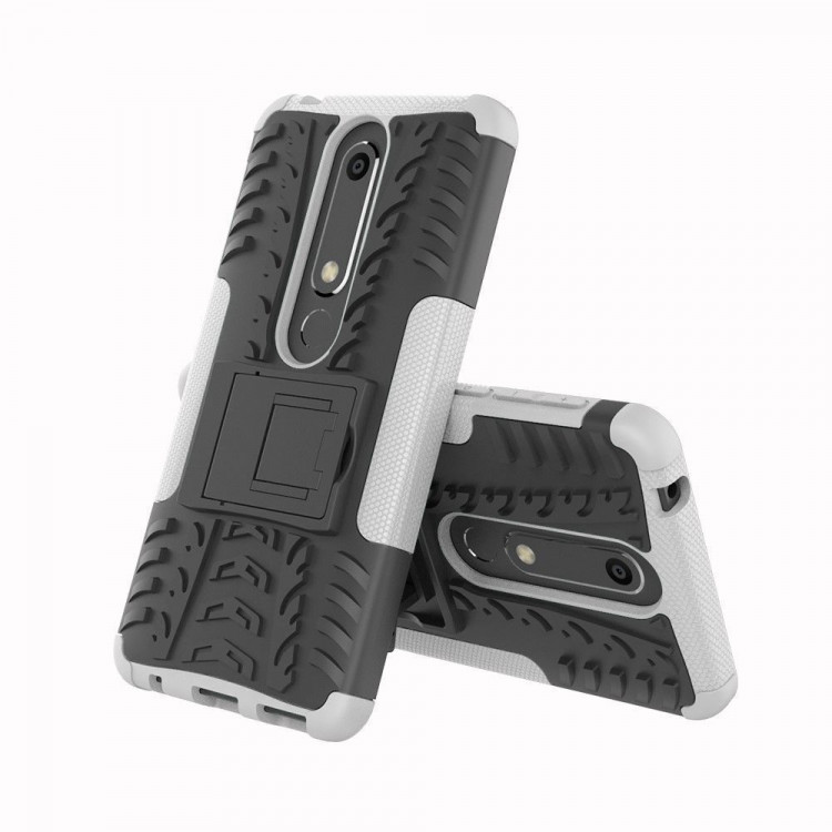 Чехол Hybrid Armor для Nokia 6 (2018) / Nokia 6.1 (черный + белый)