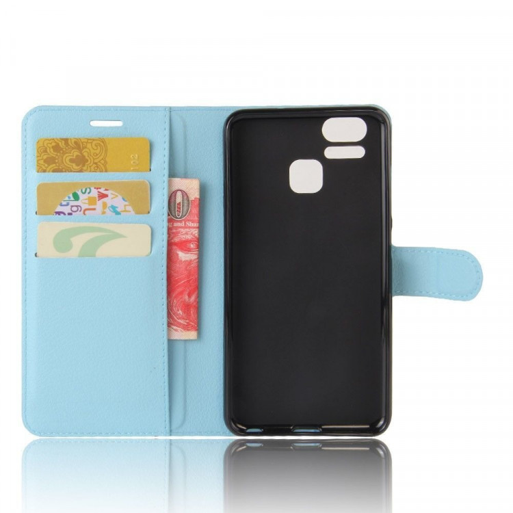 Чехол с визитницей для Asus Zenfone 3 Zoom ZE553KL (голубой)