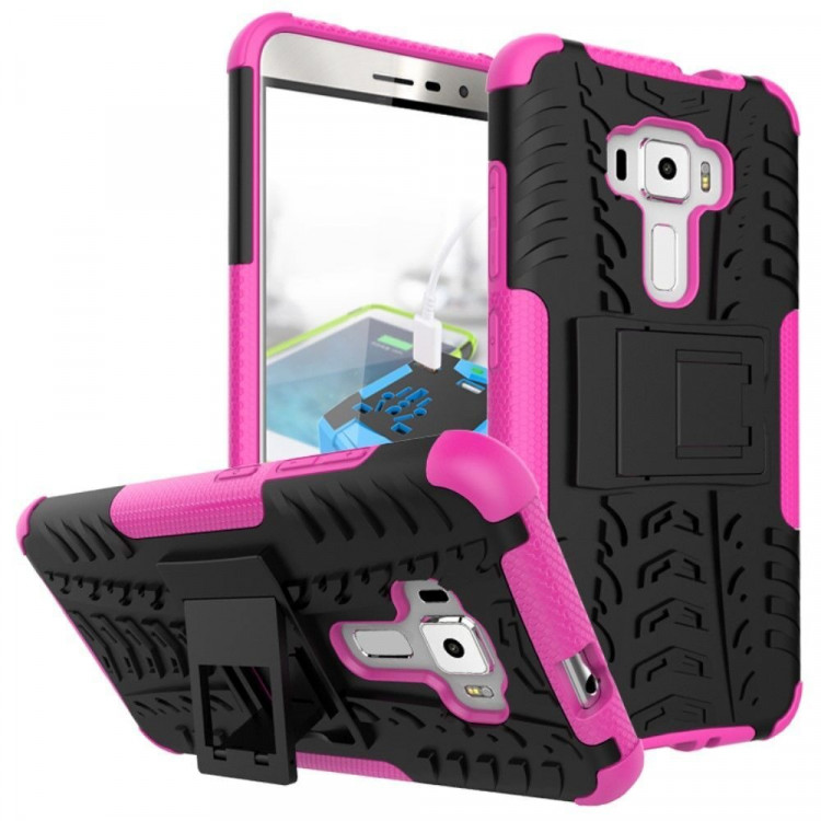 Чехол Hybrid Armor для ASUS Zenfone 3 ZE552KL (черный + розовый)