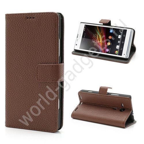Горизонтальный чехол для Sony Xperia SP / M35h (коричневый)