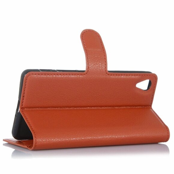 Чехол с визитницей для Sony Xperia X Performance (коричневый)