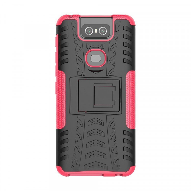 Чехол Hybrid Armor для Asus Zenfone 6 ZS630KL (черный + розовый)