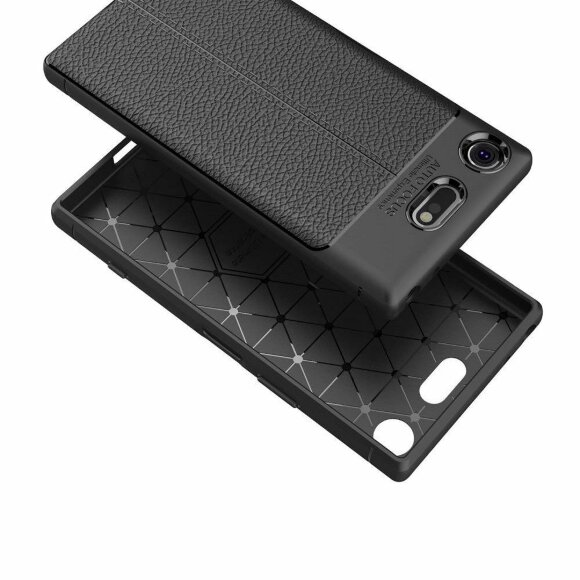 Чехол-накладка Litchi Grain для Sony Xperia XZ1 Compact (темно-синий) Чехол-накладка Litchi Grain для Sony Xperia XZ1 Compact (темно-синий)