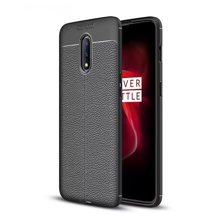 Чехол-накладка Litchi Grain для Oneplus 7 (черный)
