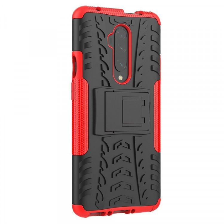 Чехол Hybrid Armor для OnePlus 7T Pro (черный + красный)