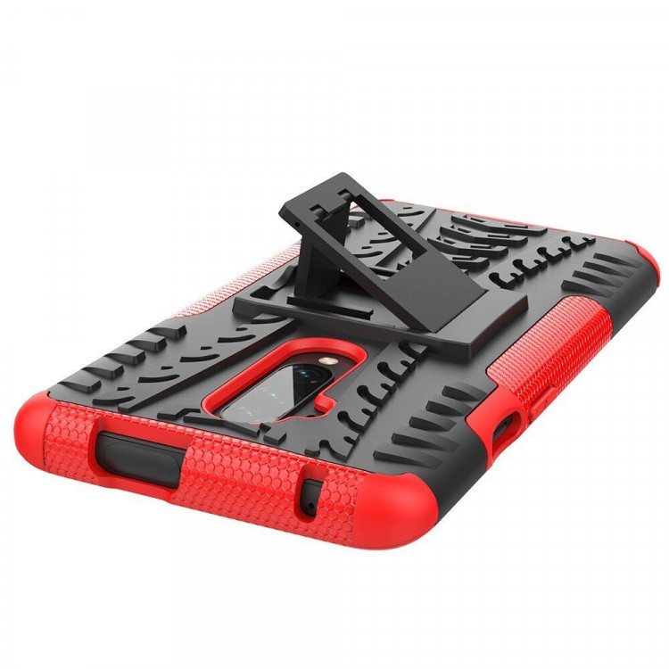 Чехол Hybrid Armor для OnePlus 7T Pro (черный + красный)