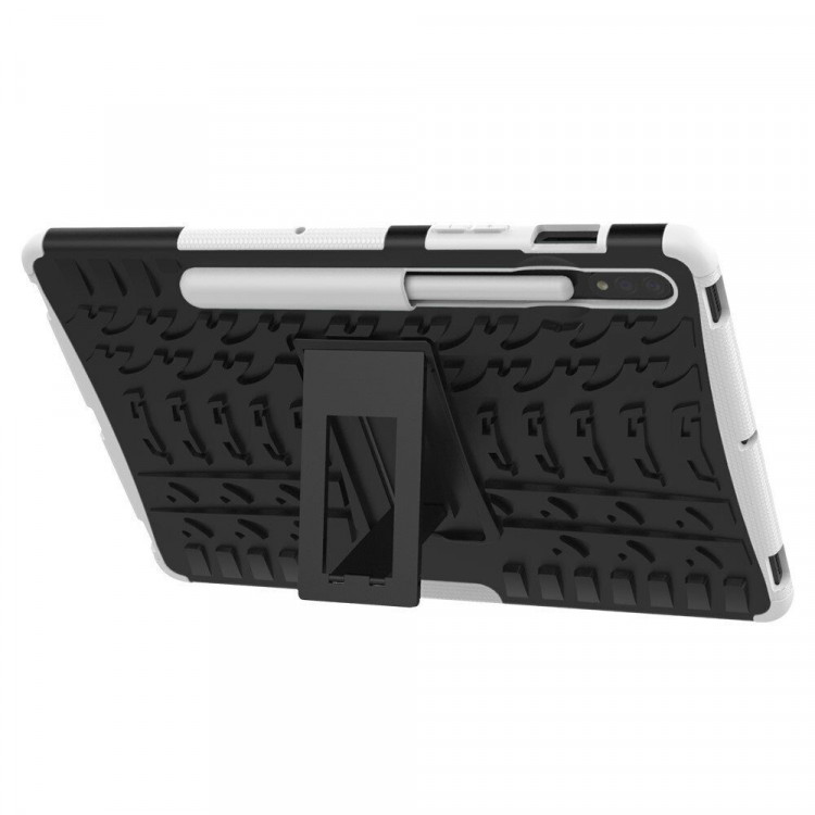 Чехол Hybrid Armor для Samsung Galaxy Tab S7+ (Plus) SM-T970 / SM-T975 и Galaxy Tab S8+ (Plus) SM-X800 / SM-X806 (черный + белый)