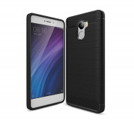 Чехол-накладка Carbon Fibre для Xiaomi Redmi 4 (черный)