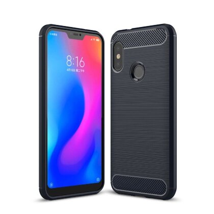 Чехол-накладка Carbon Fibre для Xiaomi Redmi 6 Pro / Mi A2 Lite (темно-синий)