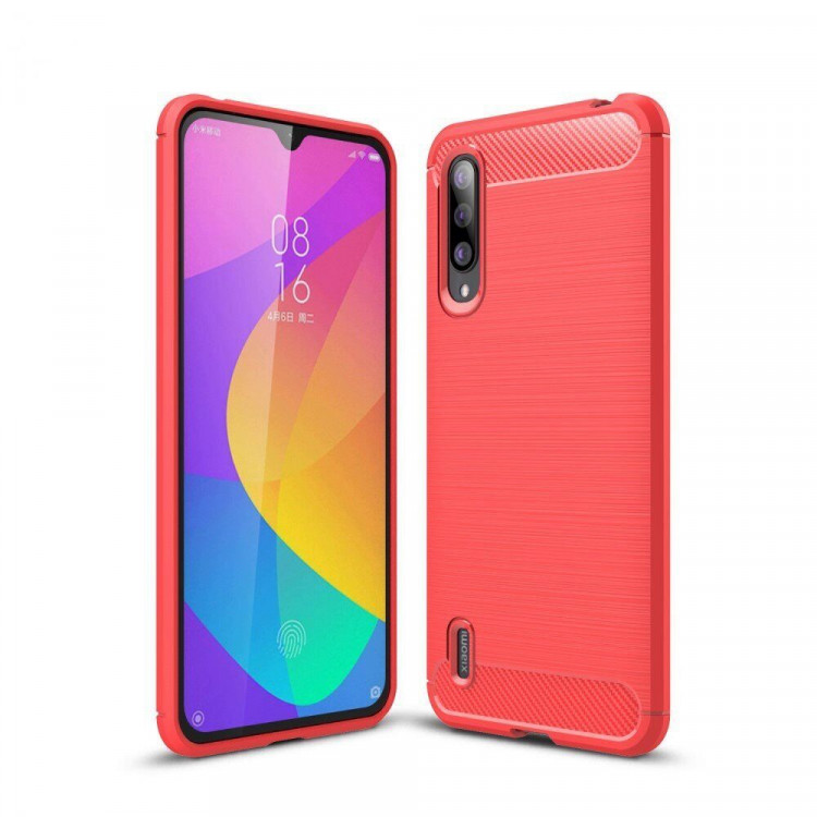 Чехол-накладка Carbon Fibre для Xiaomi Mi CC9 / Xiaomi Mi 9 Lite (красный)