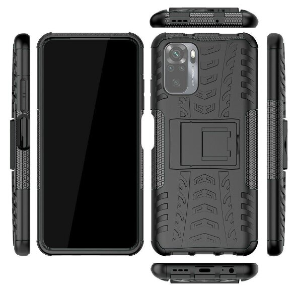 Чехол Hybrid Armor для Xiaomi Redmi Note 10 / Redmi Note 10S / Poco M5S (черный)