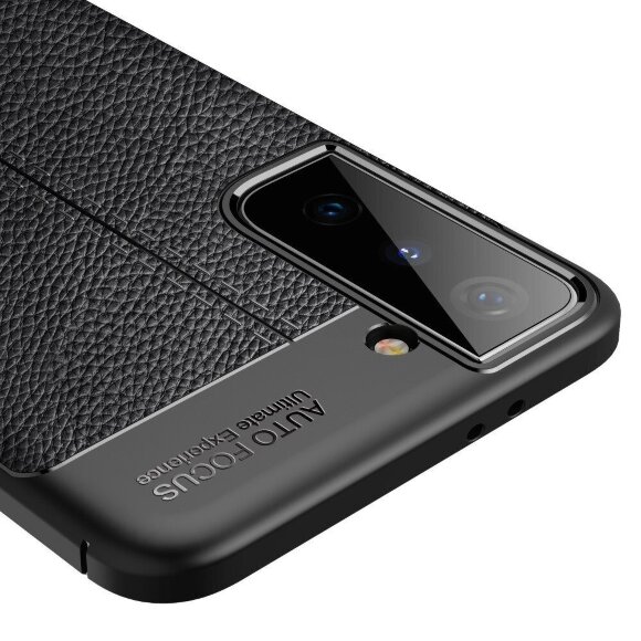 Чехол-накладка Litchi Grain для Samsung Galaxy S21 (черный) Чехол-накладка Litchi Grain для Samsung Galaxy S21 (черный)