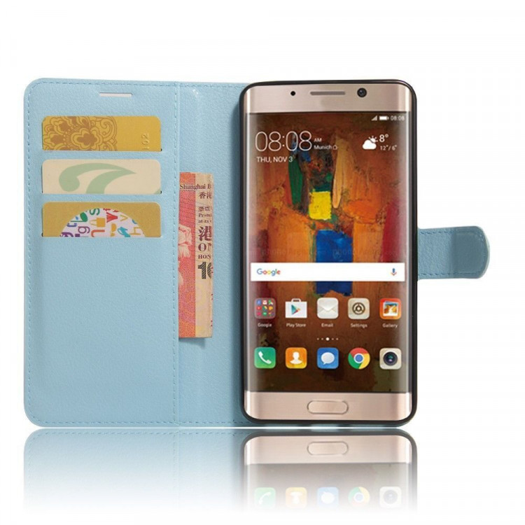 Чехол с визитницей для Huawei Mate 9 Pro (голубой)