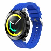 Силиконовый ремешок для Samsung Gear Sport / Gear S2 Classic / Galaxy Watch 42мм / Watch Active / Watch 3 (41мм) / Watch4 (голубой)