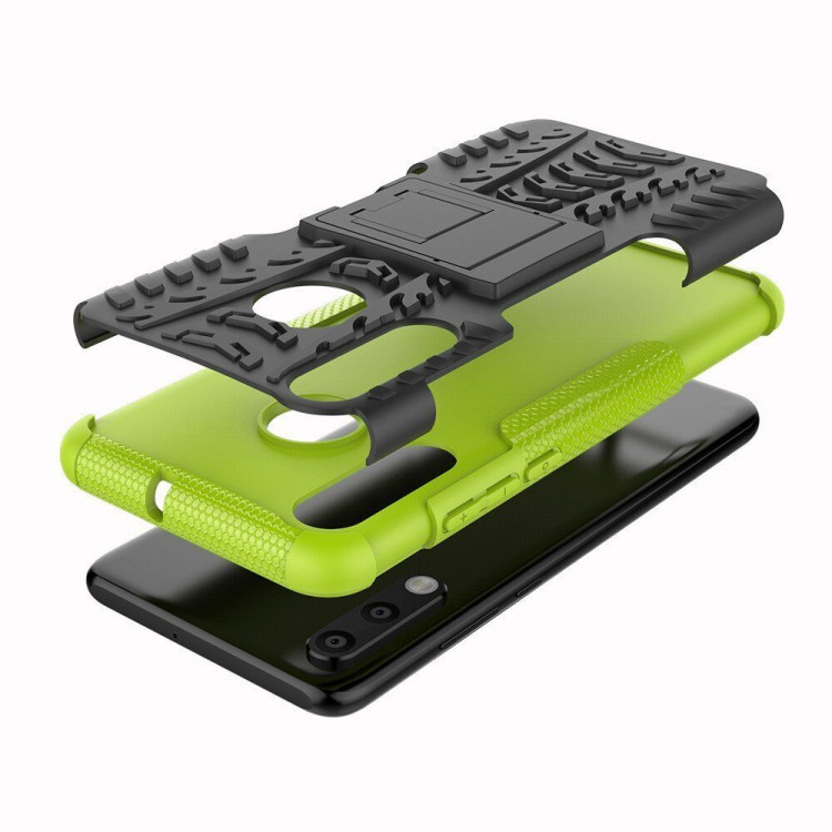Чехол Hybrid Armor для Huawei P30 Lite / Huawei nova 4e / Honor 20S (MAR-LX1H) (черный + зеленый)