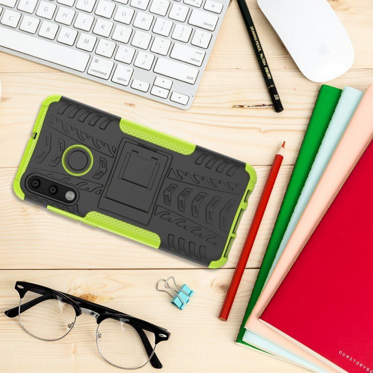 Чехол Hybrid Armor для Huawei P30 Lite / Huawei nova 4e / Honor 20S (MAR-LX1H) (черный + зеленый)