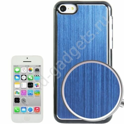 Чехол с алюминиевой накладкой для iPhone 5C (синий)