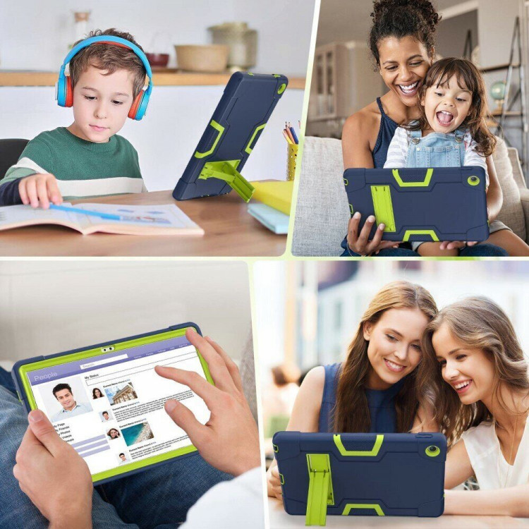 Гибридный TPU чехол для Lenovo Tab M10 Plus (Gen 3) / Lenovo Xiaoxin Pad 2022 (темно-синий + зеленый)