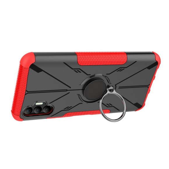 Чехол Armor Shockproof Ring Holder для Tecno Spark 8P (черный + красный) Чехол Armor Shockproof Ring Holder для Tecno Spark 8P (черный + красный)