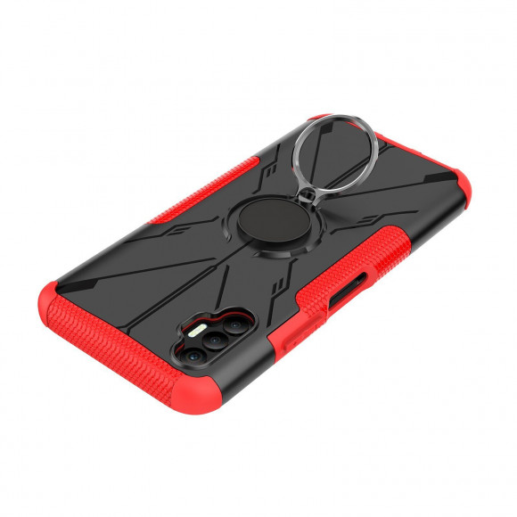 Чехол Armor Shockproof Ring Holder для Tecno Spark 8P (черный + красный) Чехол Armor Shockproof Ring Holder для Tecno Spark 8P (черный + красный)