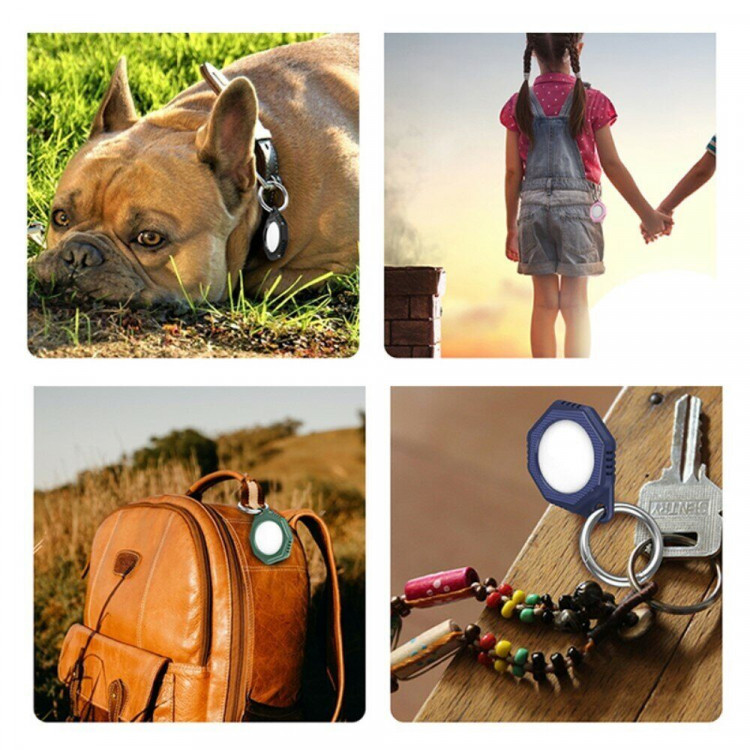 Силиконовый брелок Rhombus Carbon Fiber для AirTag (черный)