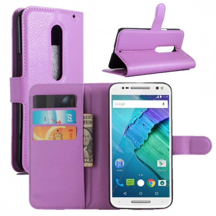 Чехол с визитницей для Motorola Moto X Style (фиолетовый)