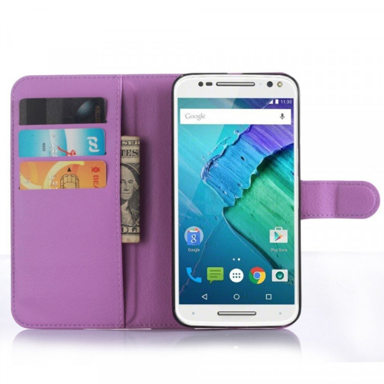 Чехол с визитницей для Motorola Moto X Style (фиолетовый)