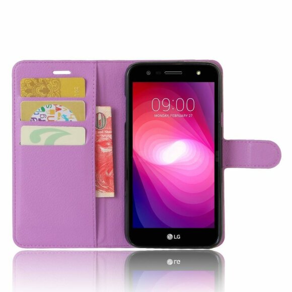 Чехол с визитницей для LG X Power 2 M320  (фиолетовый)