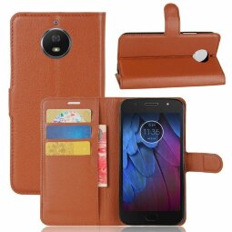 Чехол с визитницей для Motorola Moto G5S (коричневый)