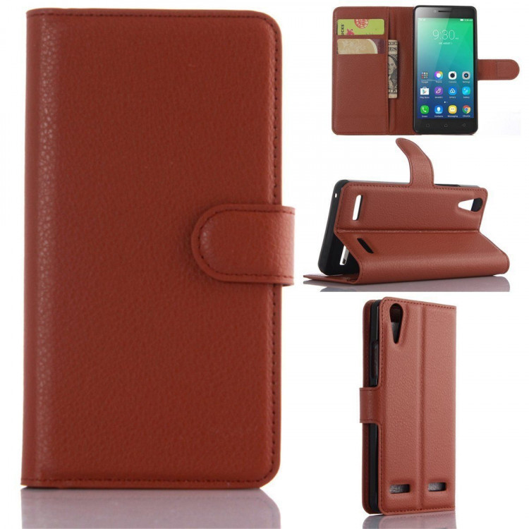 Чехол с визитницей для Lenovo A6010 / A6010 Plus (коричневый)
