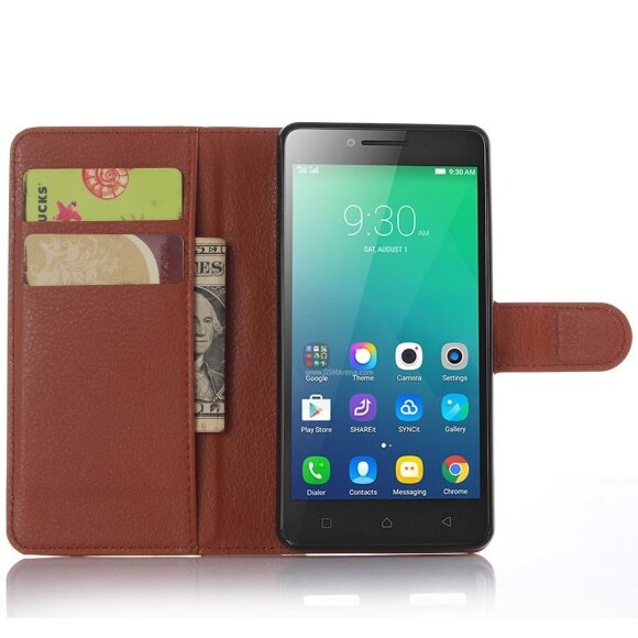 Чехол с визитницей для Lenovo A6010 / A6010 Plus (коричневый) Чехол с визитницей для Lenovo A6010 / A6010 Plus (коричневый)