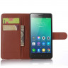 Чехол с визитницей для Lenovo A6010 / A6010 Plus (коричневый)