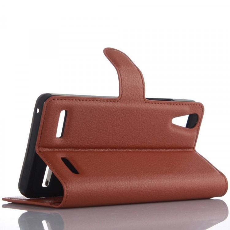 Чехол с визитницей для Lenovo A6010 / A6010 Plus (коричневый)