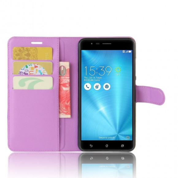 Чехол с визитницей для Asus Zenfone 3 Zoom ZE553KL (фиолетовый)