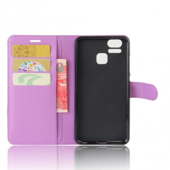 Чехол с визитницей для Asus Zenfone 3 Zoom ZE553KL (фиолетовый)