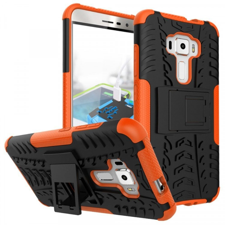 Чехол Hybrid Armor для ASUS Zenfone 3 ZE552KL (черный + оранжевый)
