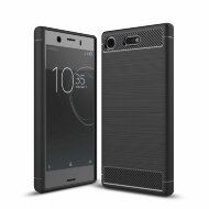 Чехол-накладка Carbon Fibre для Sony Xperia XZ1 Compact (черный)