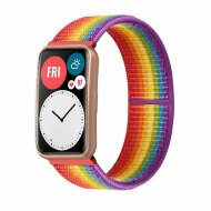 Нейлоновый ремешок для Huawei Watch Fit TIA-B09 (красный + радужный) Нейлоновый ремешок для Huawei Watch Fit TIA-B09 (красный + радужный)