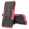 Чехол Hybrid Armor для OnePlus 7T Pro (черный + розовый)