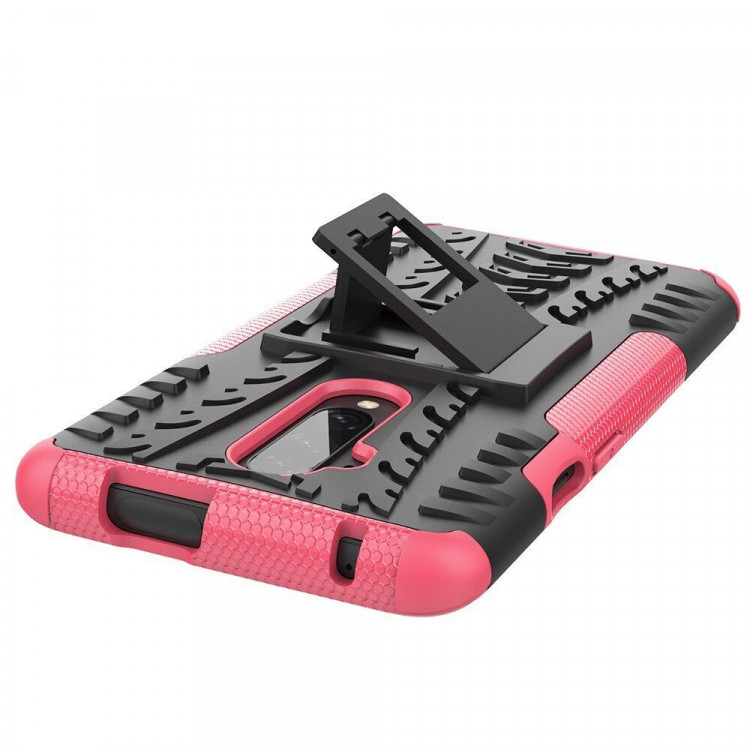 Чехол Hybrid Armor для OnePlus 7T Pro (черный + розовый)