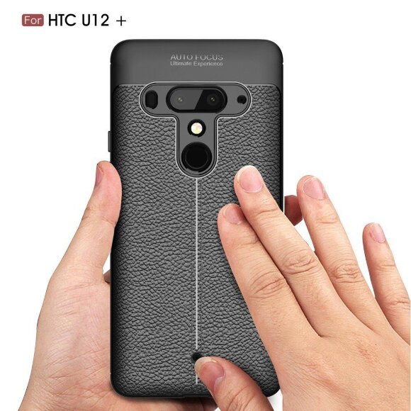 Чехол-накладка Litchi Grain для HTC U12+ (черный) Чехол-накладка Litchi Grain для HTC U12+ (черный)