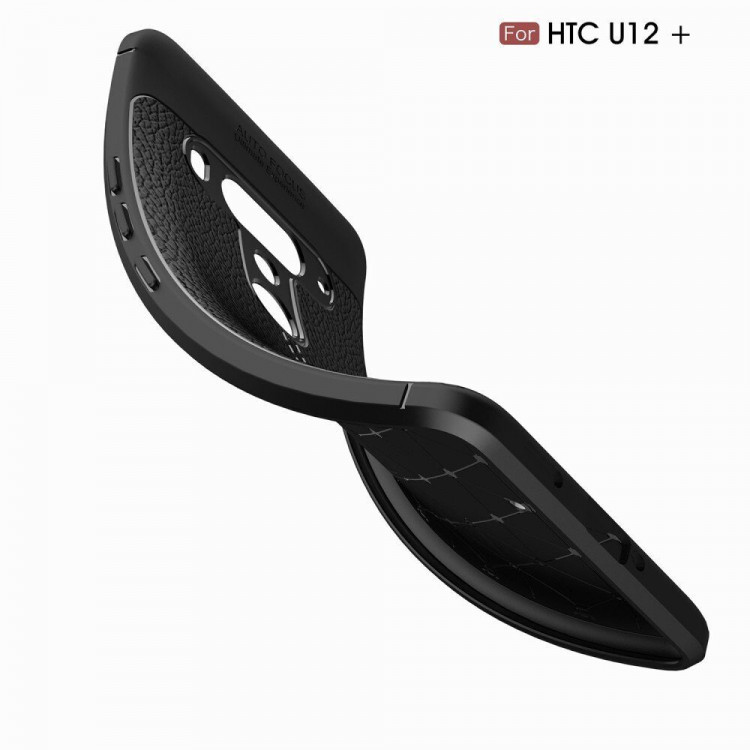 Чехол-накладка Litchi Grain для HTC U12+ (черный)