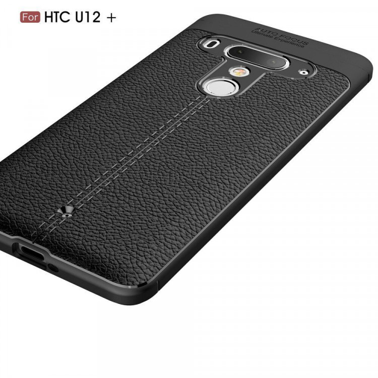 Чехол-накладка Litchi Grain для HTC U12+ (черный)
